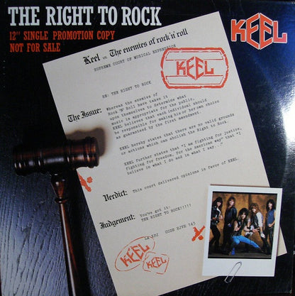 Keel : The Right To Rock (12", Single, Promo)