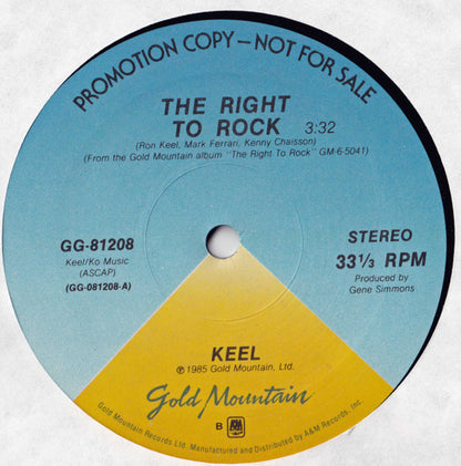 Keel : The Right To Rock (12", Single, Promo)