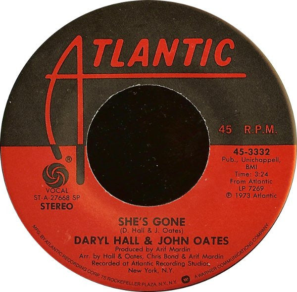 Daryl Hall & John Oates : She's Gone (7", Spe)