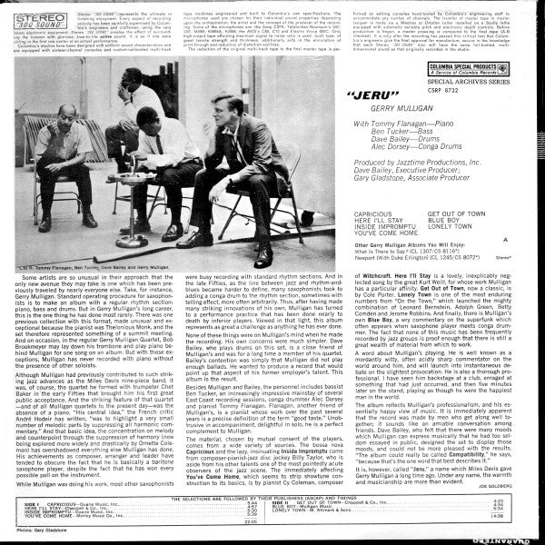 Gerry Mulligan : Jeru (LP, Album, RE)
