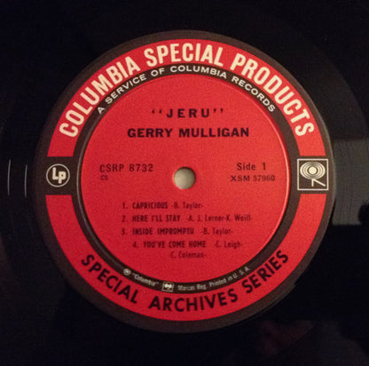 Gerry Mulligan : Jeru (LP, Album, RE)