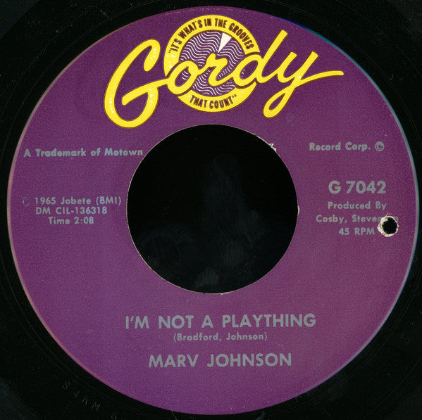 Marv Johnson : Why Do You Want To Let Me Go / I'm Not A Plaything (7", Single)