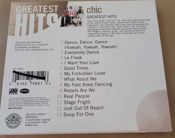 Chic : The Very Best Of Chic (CD, Comp, RM, RP)