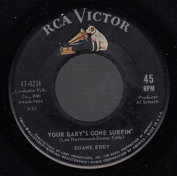 Duane Eddy : Your Baby's Gone Surfin' / Shuckin' (7", Roc)