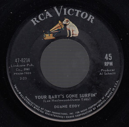 Duane Eddy : Your Baby's Gone Surfin' / Shuckin' (7", Roc)