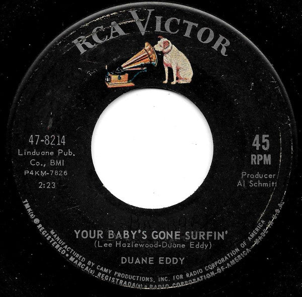 Duane Eddy : Your Baby's Gone Surfin' / Shuckin' (7", Roc)