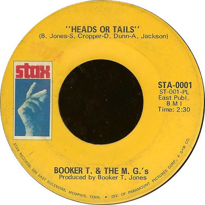 Booker T & The MG's : Heads Or Tails (7", Single, PL )