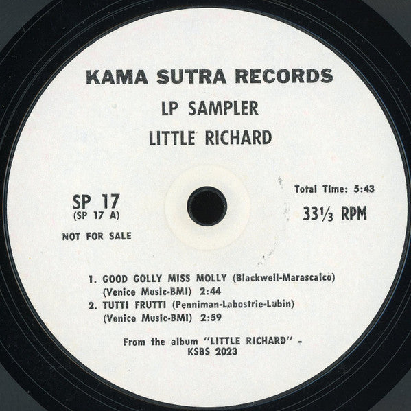 Little Richard : LP Sampler (7", Promo, Smplr, Styrene)