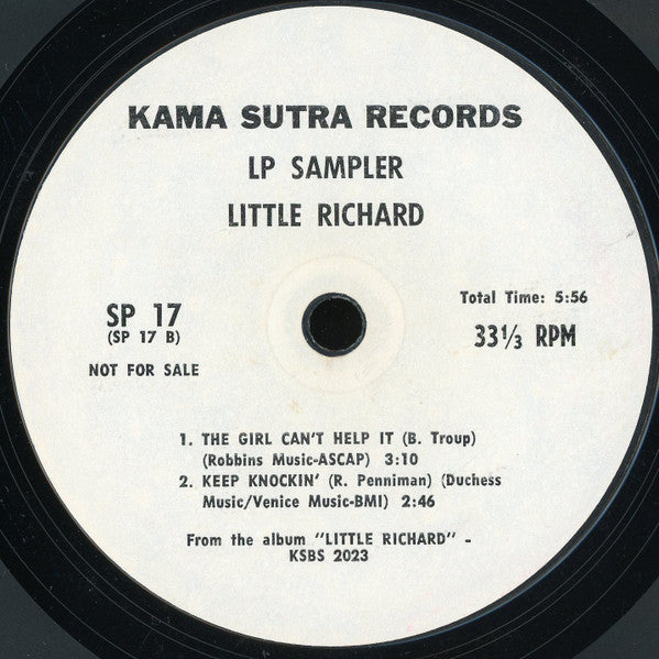 Little Richard : LP Sampler (7", Promo, Smplr, Styrene)