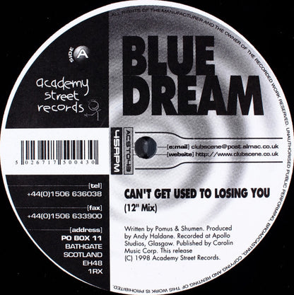 Blue Dream : Can't Get Used To Losing You (12")