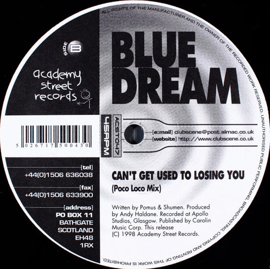 Blue Dream : Can't Get Used To Losing You (12")