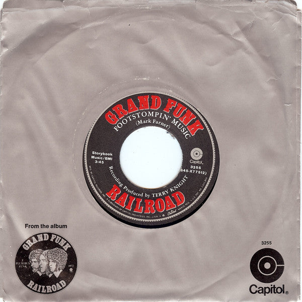 Grand Funk Railroad : Footstompin' Music / I Come Tumblin' (7", Single, Win)