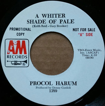 Procol Harum : A Whiter Shade Of Pale (7", Single, Promo)