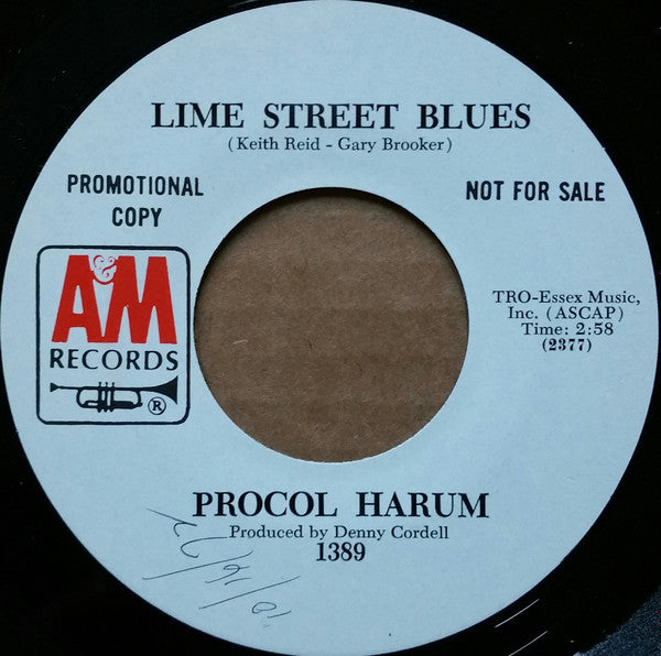 Procol Harum : A Whiter Shade Of Pale (7", Single, Promo)