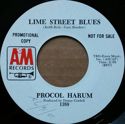 Procol Harum : A Whiter Shade Of Pale (7", Single, Promo)