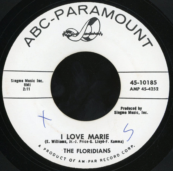 The Floridians : I Love Marie (7", Unofficial)