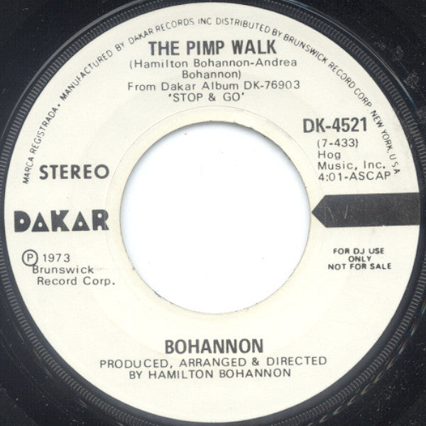 Hamilton Bohannon : The Pimp Walk (7", Mono, Promo)