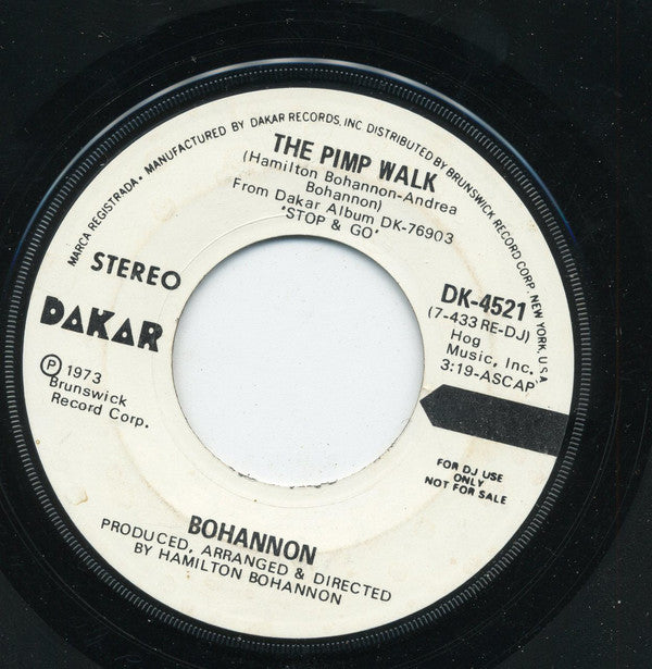 Hamilton Bohannon : The Pimp Walk (7", Mono, Promo)