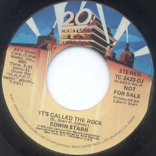 Edwin Starr : It's Called The Rock / H.A.P.P.Y. Radio (7", Promo)