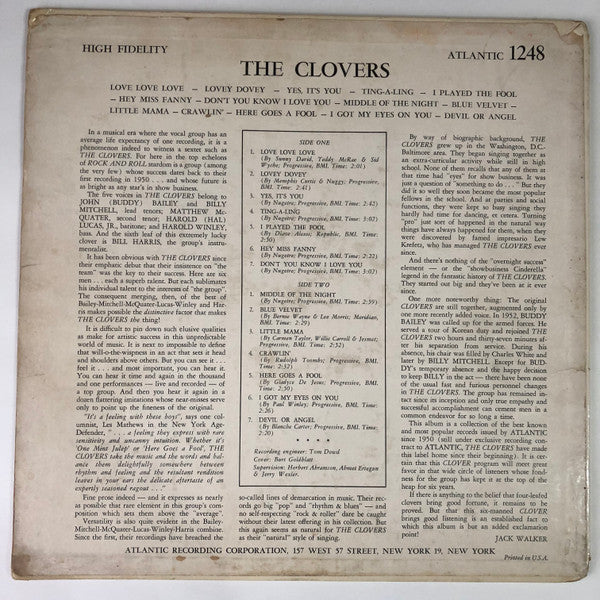 The Clovers : The Clovers (LP, Mono)