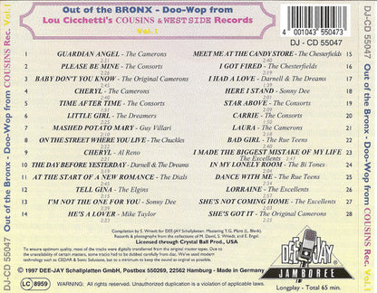 Various : Group Harmony - Out Of The Bronx Vol. 1 - Lou Cicchetti's Cousins & Westside Records (CD, Comp)