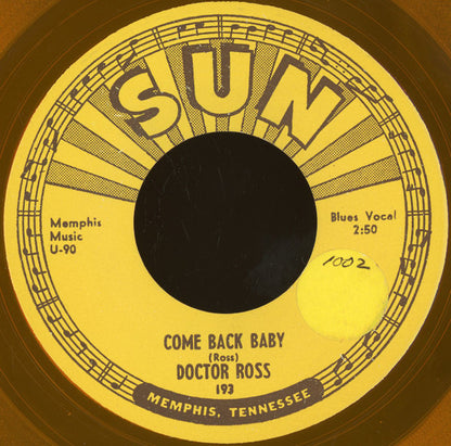 Doctor Ross : Come Back Baby (7", Unofficial, Yel)