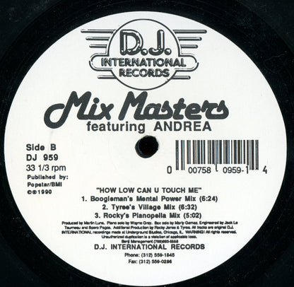 Mix Masters Featuring Andrea Salazar : How Low Can U Touch Me (12")