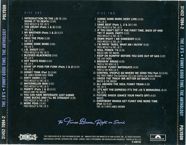 The J.B.'s : Funky Good Time: The Anthology (2xCD, Comp, Club, BMG)
