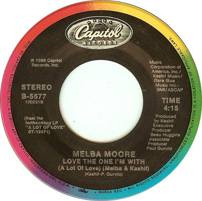 Melba Moore & Kashif : Love The One I'm With (A Lot Of Love) (7", Single, Spe)