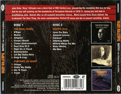 Dizzy Gillespie : Matrix (The Perception Sessions) (2xCD, Comp)