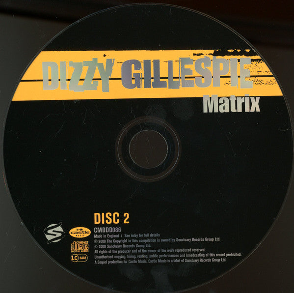Dizzy Gillespie : Matrix (The Perception Sessions) (2xCD, Comp)