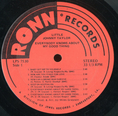 Little Johnny Taylor : Everybody Knows About My Good Thing (LP, Album)