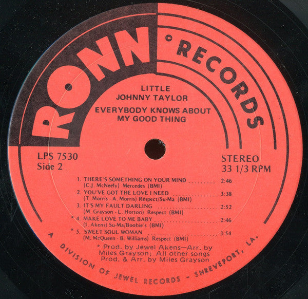 Little Johnny Taylor : Everybody Knows About My Good Thing (LP, Album)