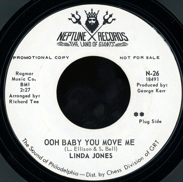 Linda Jones : Ooh Baby You Move Me (7", Promo, Styrene)