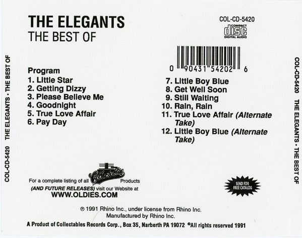 The Elegants : Little Star: The Best Of The Elegants (CD, Comp)