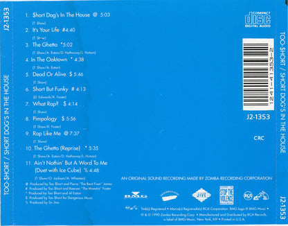 Too Short : Short Dog's In The House  (CD, Album, Club)