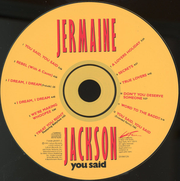 Jermaine Jackson : You Said (CD, Album, Club, Hun)