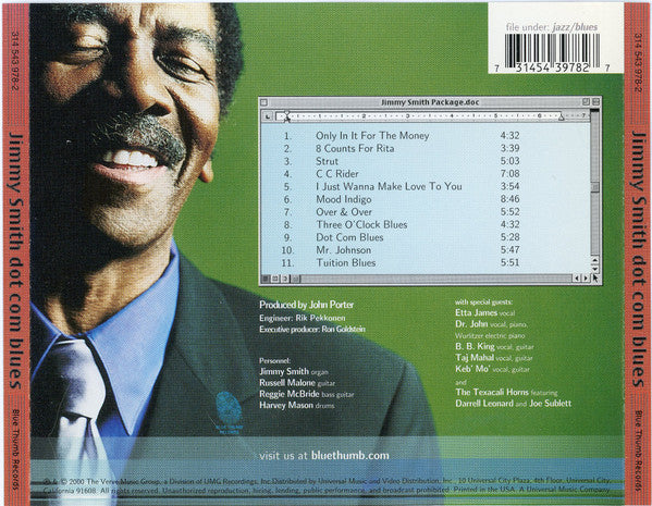 Jimmy Smith : Dot Com Blues (CD, Album)