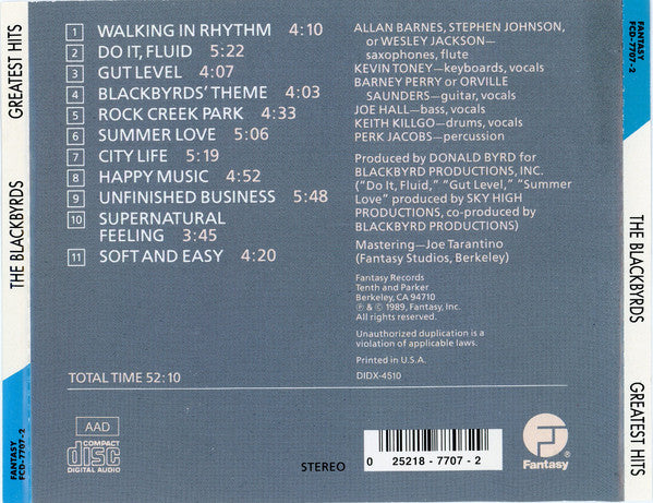 The Blackbyrds : Greatest Hits (CD, Comp)