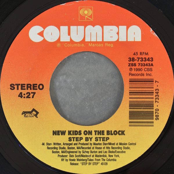 New Kids On The Block : Step By Step (7", Single, Styrene, Car)