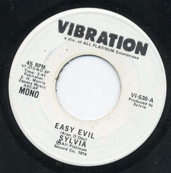 Sylvia Robinson : Easy Evil (7", Single, Promo)
