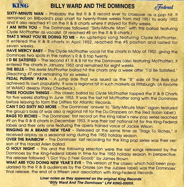 Billy Ward And The Dominoes* : 14 Hits - Volume One (CD, Comp, RE)