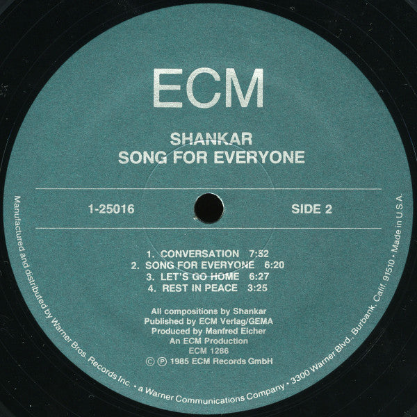 Shankar : Song For Everyone (LP, Album)