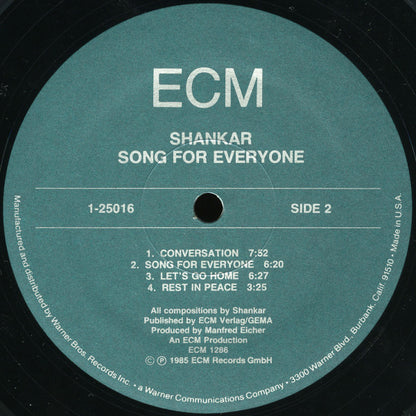 Shankar : Song For Everyone (LP, Album)