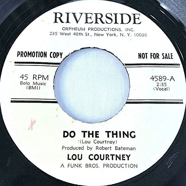 Lou Courtney : Do The Thing / The Man Is Lonely (7", Single, Promo)