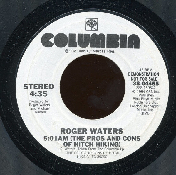 Roger Waters : 5:01AM (The Pros And Cons Of Hitch Hiking) (7", Single, Promo, Styrene)