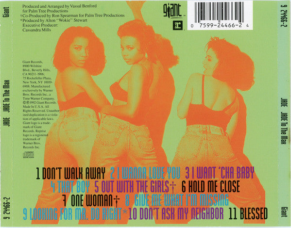 Jade (3) : Jade To The Max (CD, Album, RP, WEA)