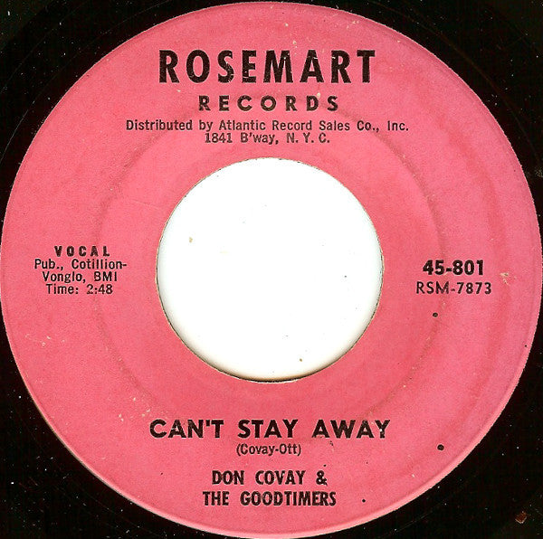 Don Covay & The Goodtimers : Mercy, Mercy / Can't Stay Away (7", Single)