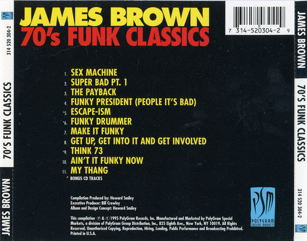 James Brown : 70's Funk Classics (CD, Comp, RE, EDC)