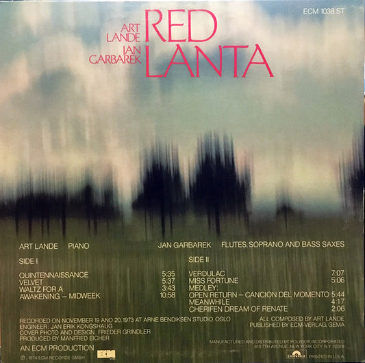 Art Lande / Jan Garbarek : Red Lanta (LP, Album, Pit)